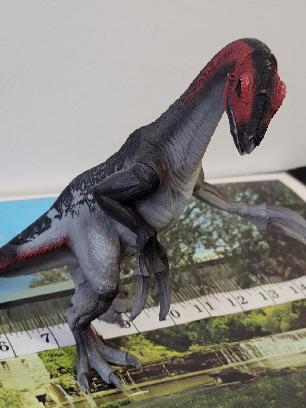 Red-Accented Gray Theropod Reptile Figure - Brand: Schleich